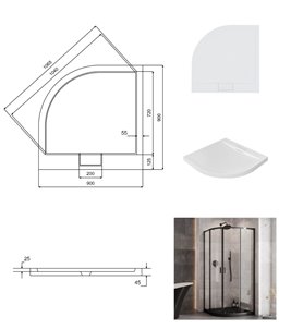 Zarya Besco chromowana kabina prysznicowa 90x90 powłoka ProClean + biały brodzik 4,5 cm Axim