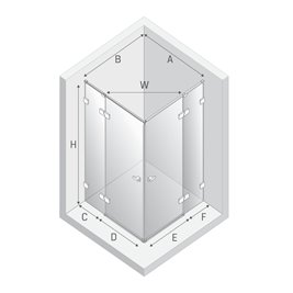 Kabina prysznicowa podwójne drzwi 80x110 EXK-0128/EXK-0135 Eventa New Trendy