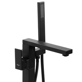 Czarna bateria wannowa wolnostojąca Tery Rea