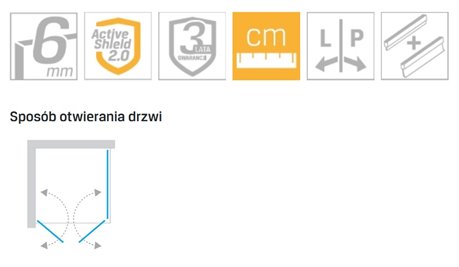 Kabina prysznicowa 100X70 D-0146A/D-0090B-WP New Soleo New Trendy wspornik równoległy