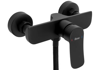 Czarna bateria prysznicowa Dart Rea