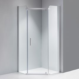 Biała kabina prysznicowa pięciokątna 80x80 drzwi uchylne KZ91A