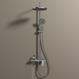 Zestaw prysznicowy deszczownica ze słuchawką AMANDA-GR-BR kolor szczotkowana stal