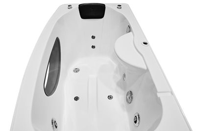 Biała prostokątna kabino wanna z hydromasażem + sauna 145x85 cm MO-09944A-145BS