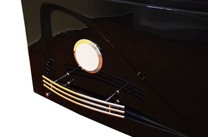 Czarna wanna z hydromasażem dwuosobowa 180x120 cm MO-1631B Lewa