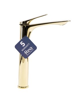 Złota bateria umywalkowa wysoka Avalon Rea