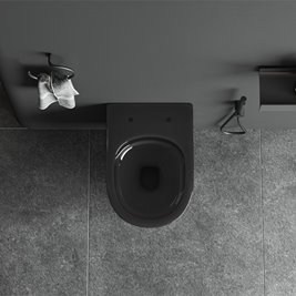 Czarna miska wc wisząca Rimless Tornado SKAL-BL-RIM-03 Hydrosan