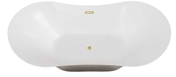 Czarno-biała wanna wolnostojąca 170 cm korek klik-klak złoty Amber Besco WAS-170BABBZ