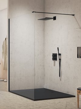 Ścianka prysznicowa rozmiar 70 cm czarne wykończenie profili EXK-0056 New Modus Black