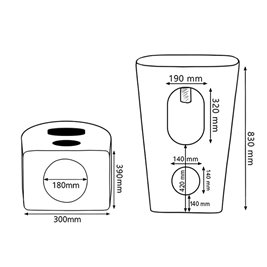 Umywalka wolnostojąca ceramiczna owalna biała 49x37x83 cm CLARO-WH-490