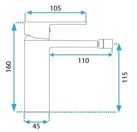 Czarna bateria bidetowa Argus Rea
