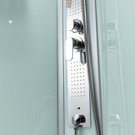 Kabina prysznicowa półokrągła zabudowana profil stal szczotkowana 80x80 Puerto zdjęcie 23