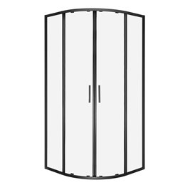 Czarna kabina prysznicowa półokrągła 80x80 RS Solid Kerra