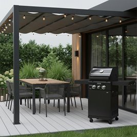 Grill gazowy ZEUS-A kolor czarny ruszt żeliwny moc 8,5 kW + pokrowiec + palnik boczny zdjęcie 5