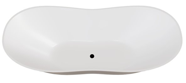 Wanna z konglomeratu czarno-biała 170 cm + klik-klak czarny Viya B&W Besco WMD-170-VWB