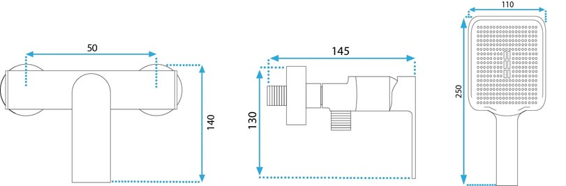 Złota szczotkowana bateria prysznicowa Hass Rea Gold