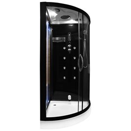 Sauno kabina prysznicowa czarna 180x110 cm MO-1751B LEWA TRIO