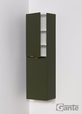 Słupek łazienkowy wiszący oliwkowy złoty uchwyt 143,5x40 cm Magnolia Gante