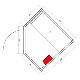 Sauna fińska 2-osobowa narożna 120x120 cm piec Harvia 3,5KW Bodo2