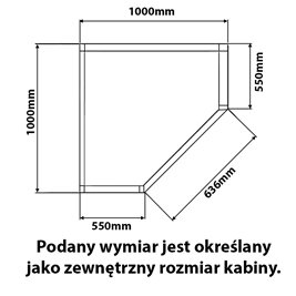 Czarna kabina prysznicowa pięciokątna 100x100 drzwi uchylne KZ10C