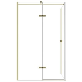 Złota prostokątna kabina prysznicowa 100x80 lewa Pixa Gold Besco