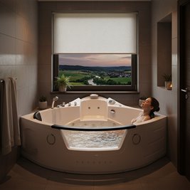 Wanna z hydromasażem narożna Orino 632 152x152