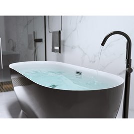 Wanna wolnostojąca czarno-biała 160 cm Cesana Hydrosan