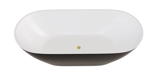 Moya B&W Besco czarno biała wanna wolnostojąca 170 cm korek klik-klak czyszczony od góry złoty WMD-170-MWG