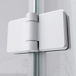 Biała kabina prysznicowa kwadratowa drzwi składane 80x80 KZ08B