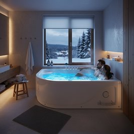 Wanna z hydromasażem asymetryczna Carmen 631 L 180x120