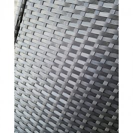 Meble ogrodowe kolor czarny technorattan sofa, stół, krzesła zestaw Pires
