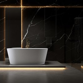 Wanna wolnostojąca przyścienna korek złoty 170 cm Carlo Led Hydrosan