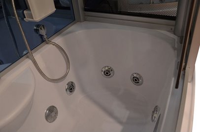 Prostokątna kabino wanna z hydromasażem + sauna 145x85 cm MO-09944AS