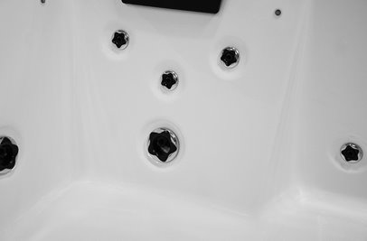 Brązowa prostokątna wanna z hydromasażem 180x150 cm MUS-1089B