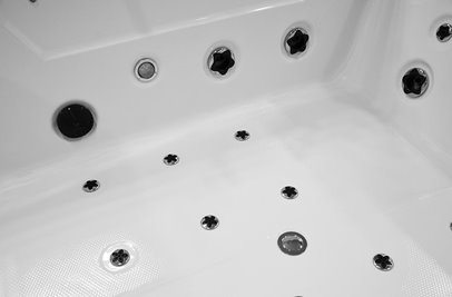 Czarna prostokątna wanna z hydromasażem 180x150 cm MUS-1089C