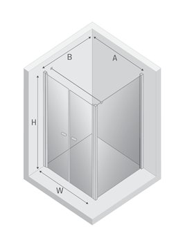 Kabina prysznicowa 100X90 D-0146A/D-0092B-WP New Soleo New Trendy wspornik równoległy