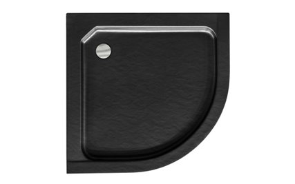 Czarny brodzik prysznicowy półokrągły 80x80 Alex BAA-80-CN