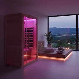 Sauna na podczerwień 2-osobowa 90x90 cm grzejniki kwarcowe i karbonowe Alta1 Infrared