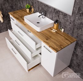 Szafka wisząca z umywalką 180 cm blat dąb naturalny 180/50/C3 seria Fokus B