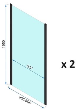 Czarna kabina prysznicowa przyścienna 100x90 Rapid Swing Rea