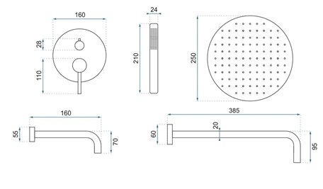 Biały zestaw wannowy prysznicowy podtynkowy Lungo Rea
