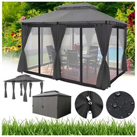 Pawilon ogrodowy KING 400x300 cm z moskitierą szary