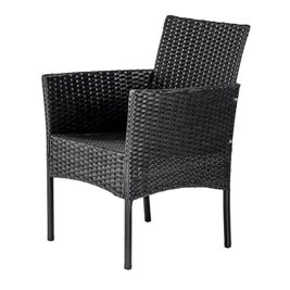 Zestaw mebli ogrodowych z technorattanu stół, sofa, krzesła dla 4 osób Luiza czarny