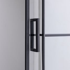 Kabina prysznicowa kwadratowa loftowy styl 80x80 czarne szprosy BL32A