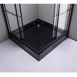 Kabina prysznicowa kwadratowa loftowy styl 80x80 czarne szprosy BL32A
