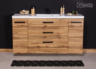 Szafka wisząca z umywalką 140 cm kolor dąb naturalny 39/3 seria Fokus Loft Gante