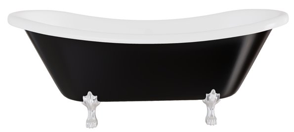 Wanna wolnostojąca czarno-biała 190 cm łapy chrom Amelia B&W Besco WKA-190+BWC