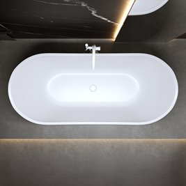 Wanna wolnostojąca biała przelew oraz korek biały 150 cm Rica Hydrosan