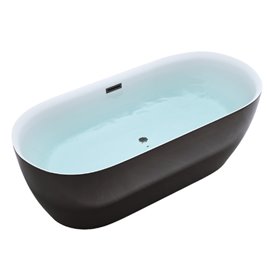 Wanna wolnostojąca czarno-biała czarny korek oraz przelew 150 cm Cesana Hydrosan