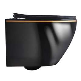 Czarna miska wc złoty rant wisząca Rimless 4.0 MIZU-BL-GL-RIM-03 Hydrosan